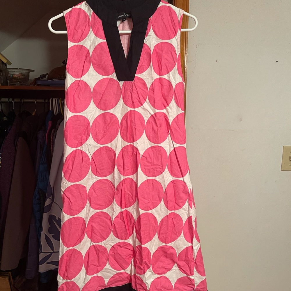 Blossom Boutique pink polka dots, white and black